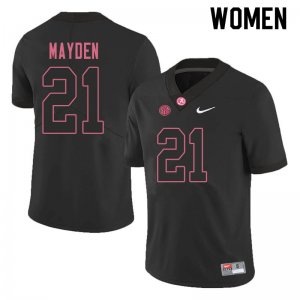 NCAA Women's Alabama Crimson Tide #21 Jared Mayden Stitched College 2019 Nike Authentic Black Football Jersey VG17B27CE